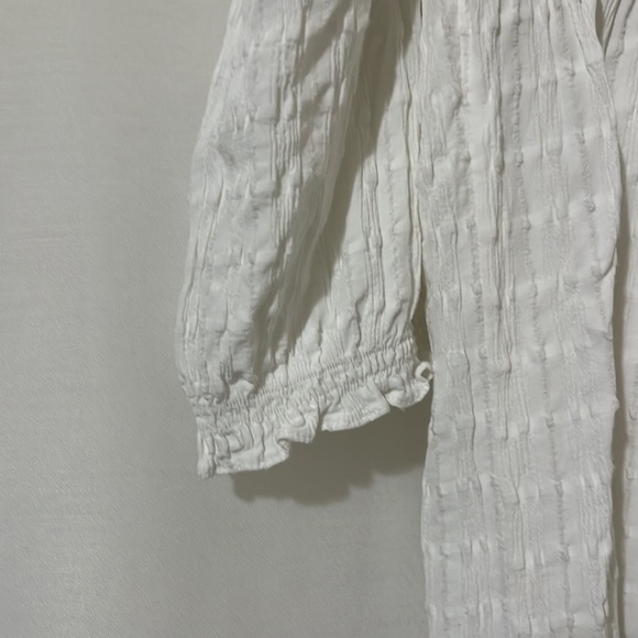 Zara White 3/4 Sleeve Crop Shirt - Picture 4 of 5